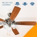 Hyperikon Indoor Ceiling Fan with Lights  52-Inch Brushed Nickel Ceiling Fan  Five Reversible Blades  Three Lights with Pull Chain - Bulb Not Included - B07755X76H